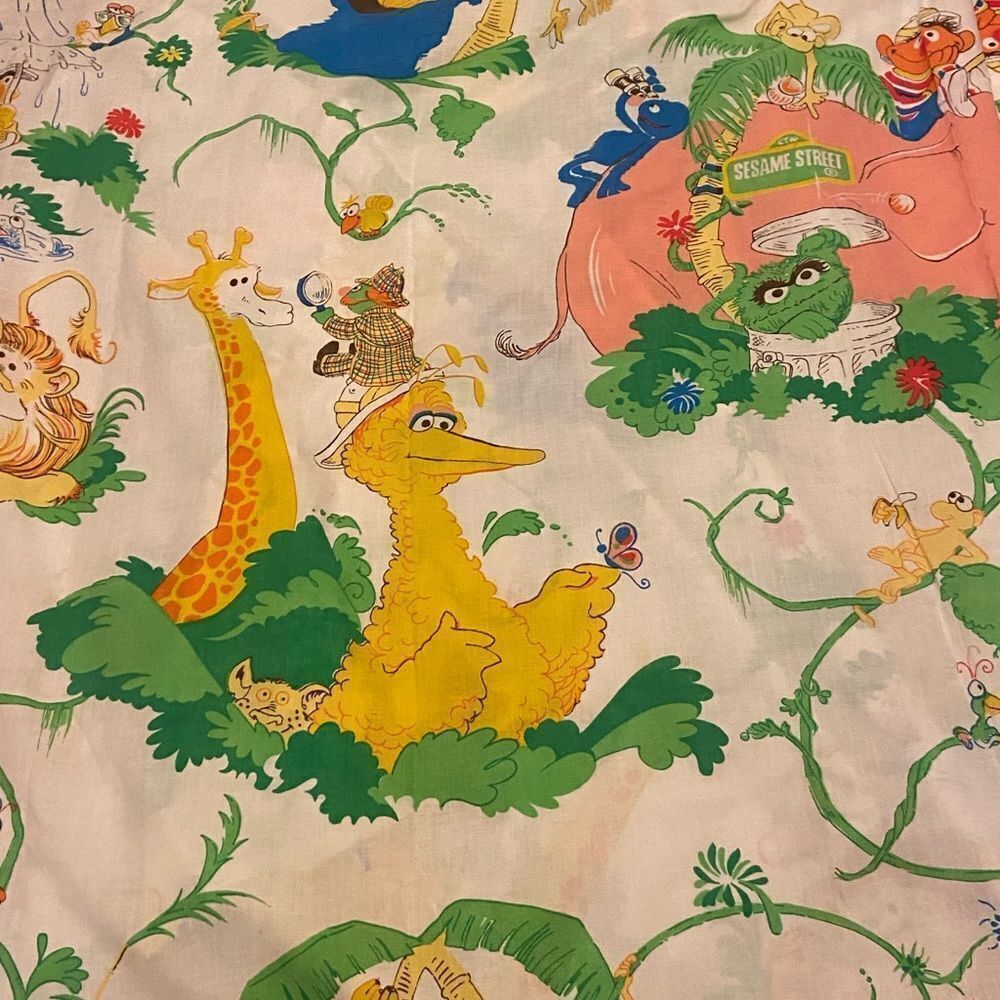 1970s Vintage SESAME STREET Twin Bedding Flat sheet only